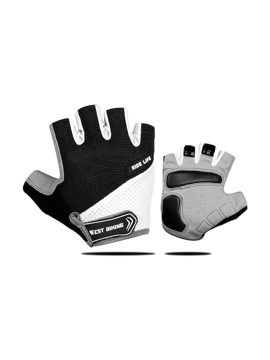 Halber Finger Fahrradhandschuhe Schwarz