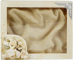 Tabletop Rectangle Wedding Crown Case Wooden Ecru 25x20cm