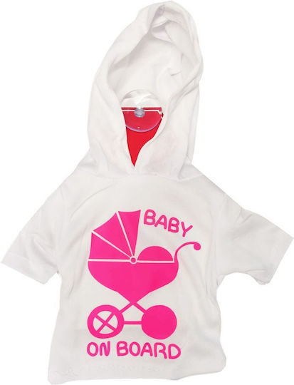 Σήμα Baby on Board Μπλουζάκι με Βεντούζα Λευκό
