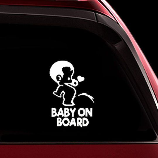 Frisky Σήμα Baby on Board με Αυτοκόλλητο Λευκό
