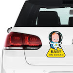 Semn Baby on Board cu Autocolant Astronaut