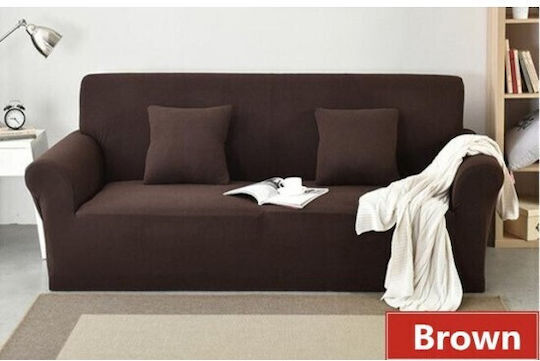 Elastic Cover for Four Seater sofa Brown 1pcs 9448-16