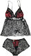 Free Move Set Sexy Babydoll Schwarz
