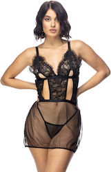 For Dreams Set Sexy Babydoll Schwarz