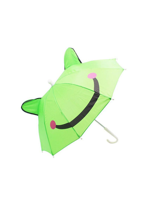 Kinder Regenschirm Gebogener Handgriff Grün mit Durchmesser 50cm.