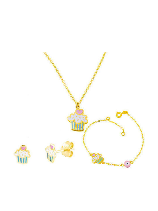Kinderhalskette aus Gold mit Kette 14K MNS073A