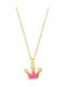 Gold Chain Kids Necklaces Crown 14K KLP025