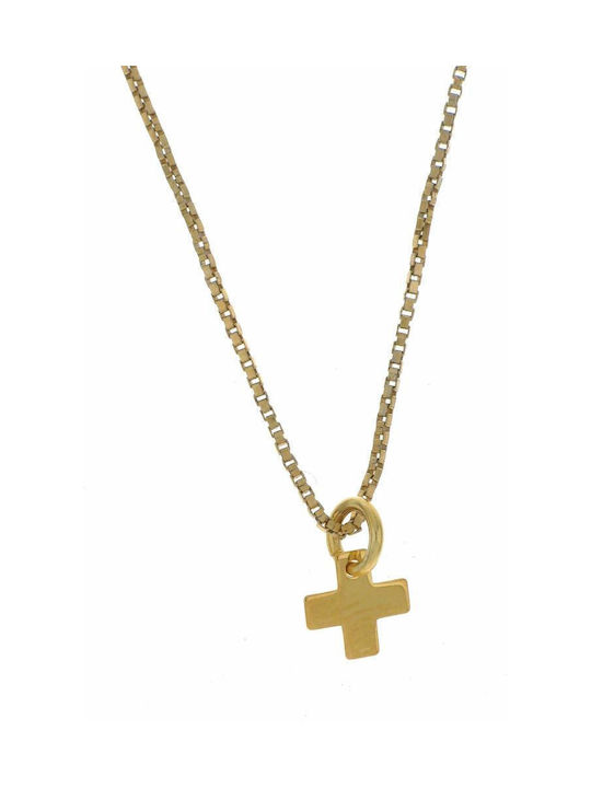 Kinderhalskette Kreuz aus Gold mit Kette 14K 417448