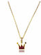 Paraxenies Gold Plated Silver Chain Kids Necklaces Crown KIDK007