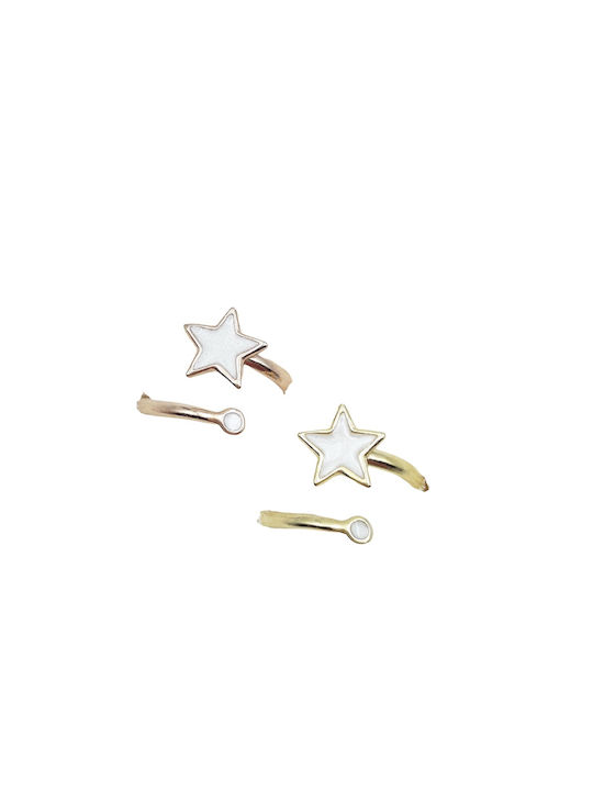 Gold Plated Silver Opening Kids Ring with Design Star PD12