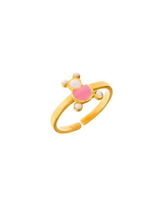 Gold Plated Silver Opening Kids Ring with Design Animals P18234G