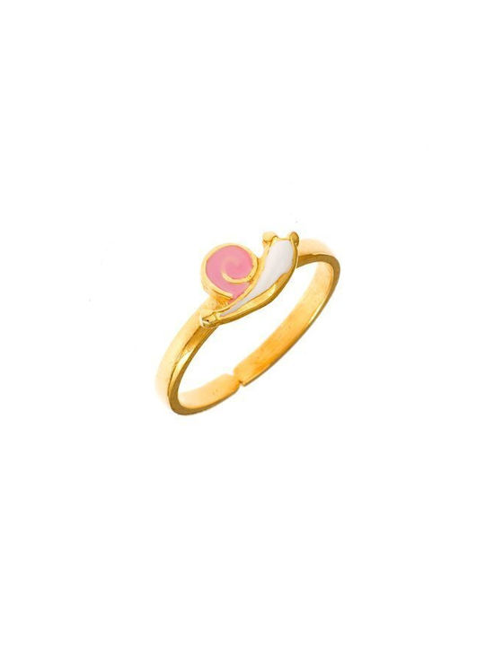 Gold Plated Silver Opening Kids Ring with Design Animals P18243