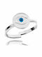 Paraxenies Kinder Ring mit Design Böses Auge Eröffnung aus Silber KIDS002