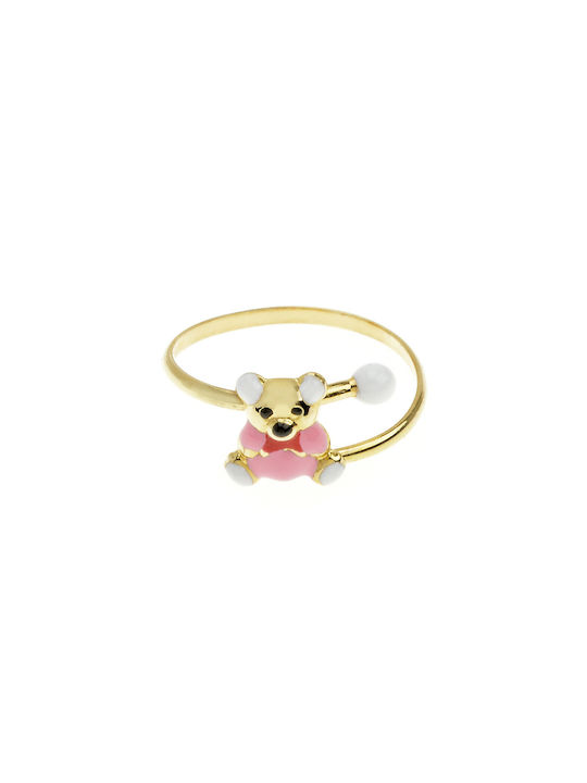 Ioannou24 Gold Opening Kids Ring with Design Animals 9K 511006