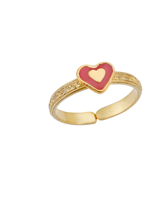 Vergoldet Kinder Ring mit Design Herz Eröffnung aus Silber 28569