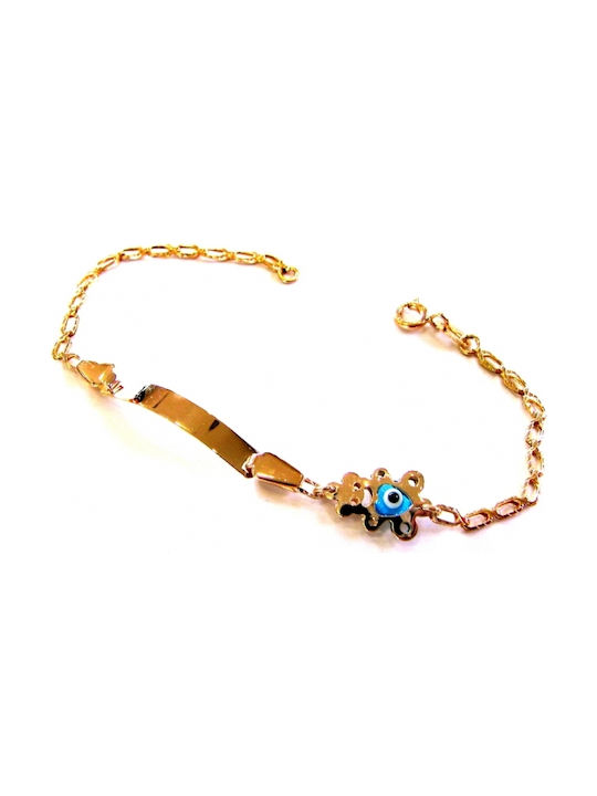 Kids Gold ID Bracelet 14K with Figure for Boy