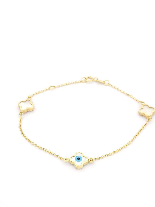Kids Bracelet Chain from Gold 14K with Σταυρό