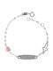 Kids Bracelet ID from White Gold 9K with Σταυρό