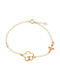 Kids Gold Chain Bracelet 9K with Cross for Girl