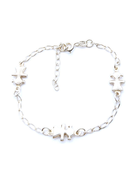 PS Silver Kids Silver Chain Bracelet with Figure for Girl