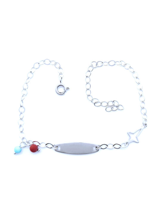 PS Silver Kids Silver ID Bracelet with Cross for Girl