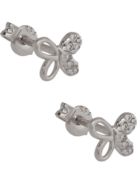 Cercei pentru copii Studs Fluturi din Aur alb 14K