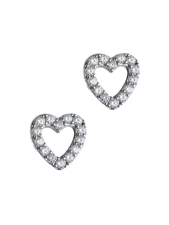 Silver Studs Kids Earrings Hearts