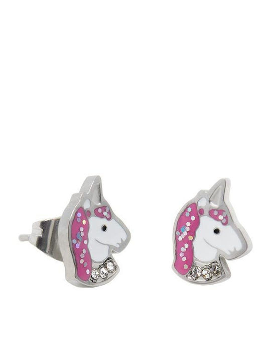 Piercing.gr Hypoallergenic Kids Earrings Studs Unicorns from Steel