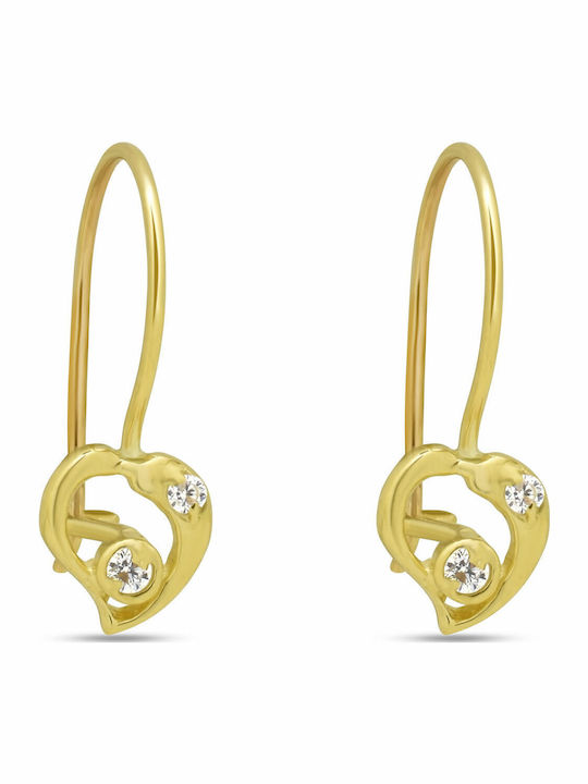 Goldjewels Kids Earrings Pendants Hearts from Gold 9K