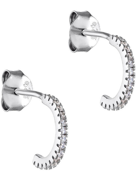 Silver Hoops with Stones