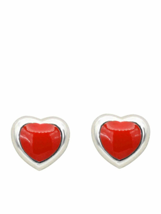 Cercei pentru copii Studs Inima din Aur alb 9K