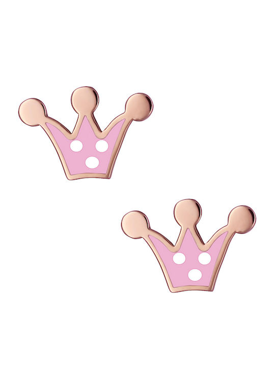 Gold Plated Silver Studs Kids Earrings Crowns