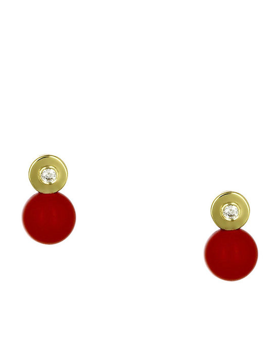 Gold Studs Kids Earrings with Stones 9K