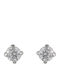 White Gold Studs Kids Earrings with Stones 14K