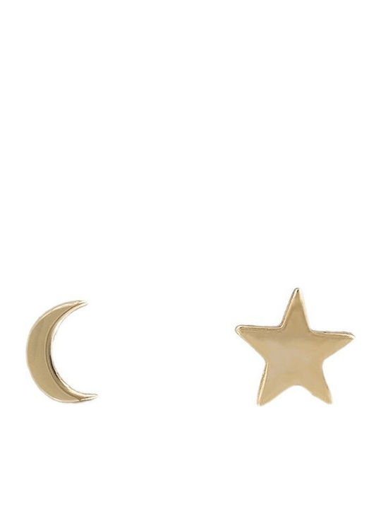 Παιδικά Σκουλαρίκια Καρφωτά Αστέρια από Χρυσό 14K