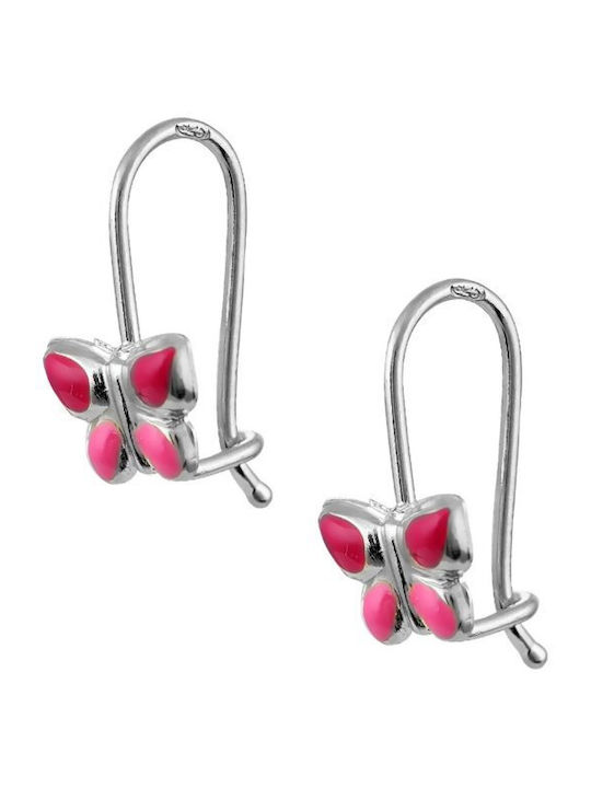 Papoulidis Jewellery Κρεμαστά Πεταλούδες από Ασήμι