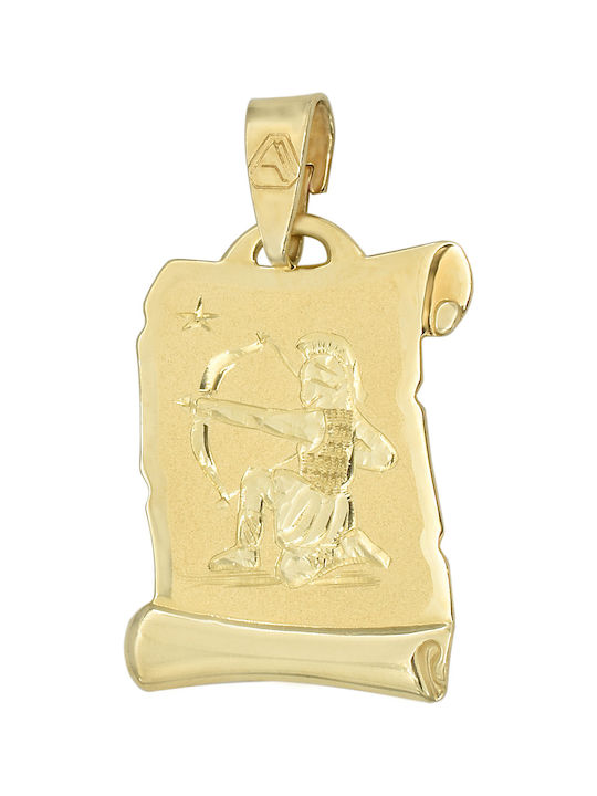 Gold Zodiac Sign Kids Pendant 9K ΚΤ01