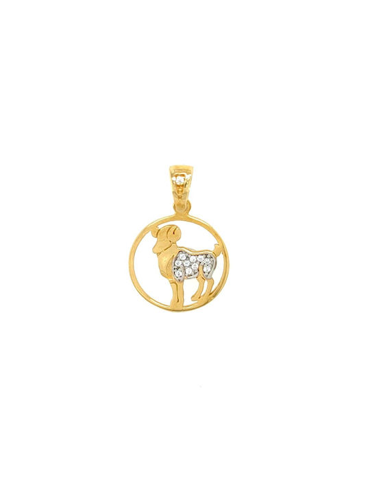 Gold Zodiac Sign Kids Pendant 14K NX1KR