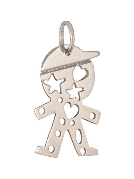 White Gold Family Kids Pendant 18K 001666