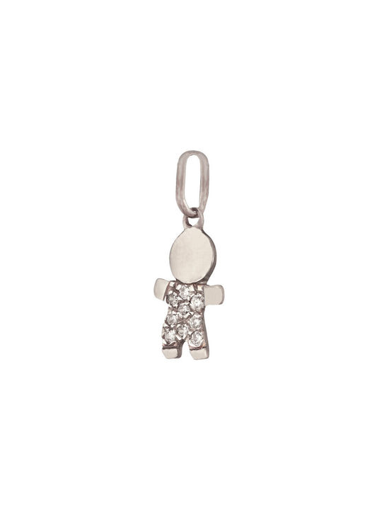 White Gold Family Kids Pendant 18K 000181