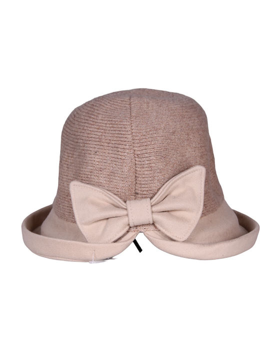 Katsenis Frauen Wolle Hut Beige