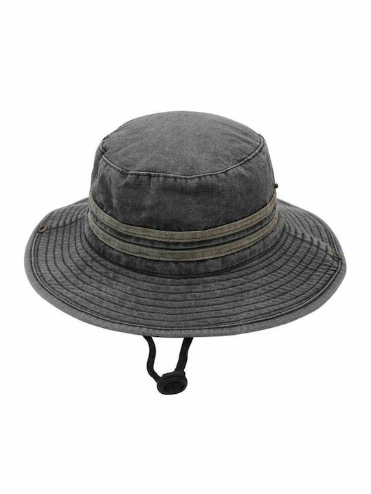 Fabric Men's Hat Safari Style Gray