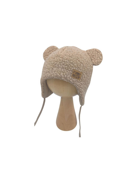 Kids Beanie Fleece Beige