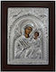 Saint Icon Virgin Mary Holding The Infant Silver 13x16cm