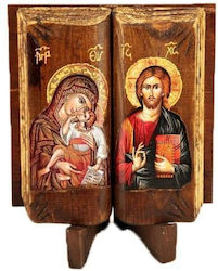 IconsGR Icoană Maica Domnului Cu Pruncul Lemn 21x21cm DK1HRIST