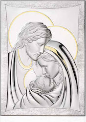 Holy Family Silver Icon 14x11cm