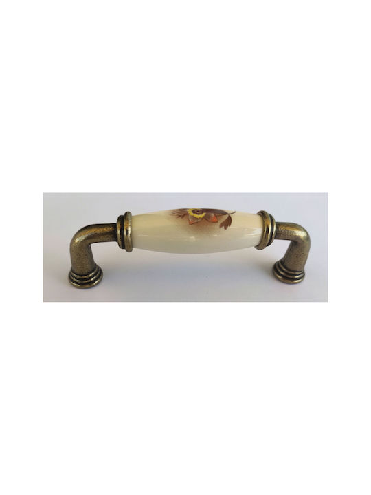 TMC Antique Handle Furniture made of Porcelain in Bronze Color with Center Distance 128mm 2020-40-128-196 1pcs