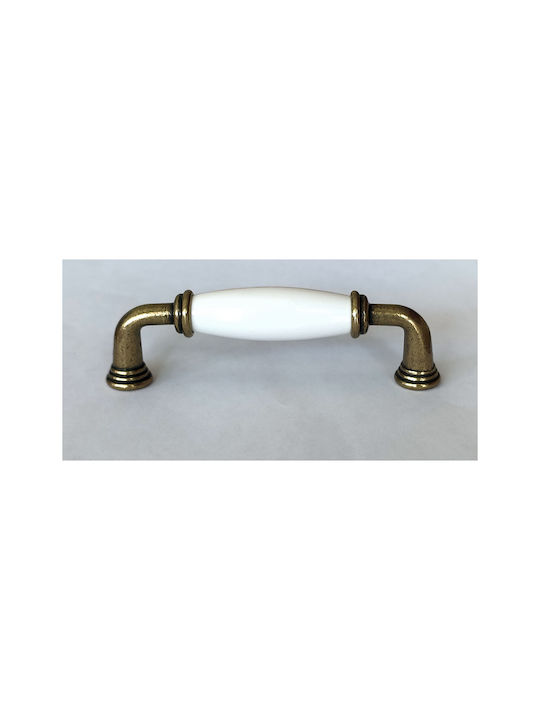 TMC Antik Handgriff Möbelgriff aus Porzellan in Bronze Farbe Ø96mm (Zentrenabstand 96mm) 2020-40-96-000 1Stück