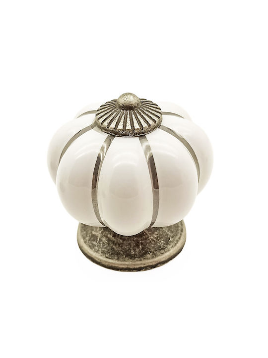 CMD Antique Knob Furniture made of Porcelain in White Color D40mm S105-80 1pcs