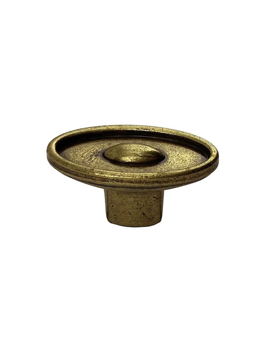 Herrajes Palencia Antik Knopf Möbelgriff aus Metallisch in Gold Farbe Ø38mm 4615-38-ANTIQUE 1Stück